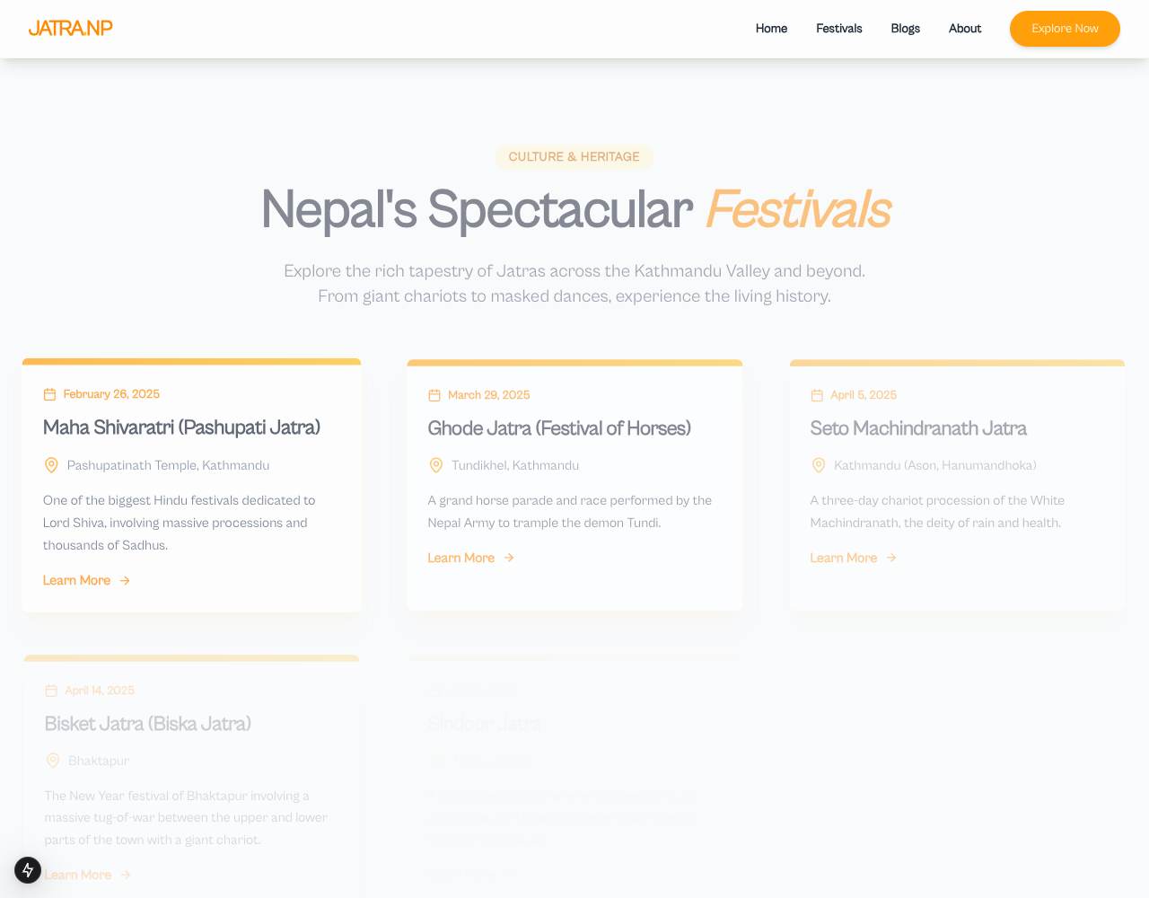 Festivals Archive & Interactive Calendar